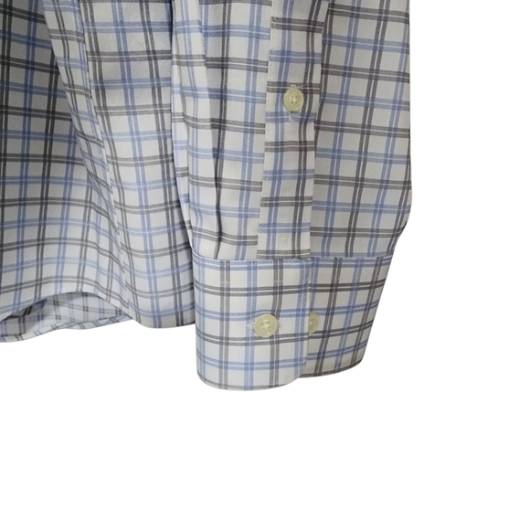 Pronto Uomo Modern Fit Non-iron Blue Button Down Shirt - 17, 36/37 Tall - Picture 5 of 8